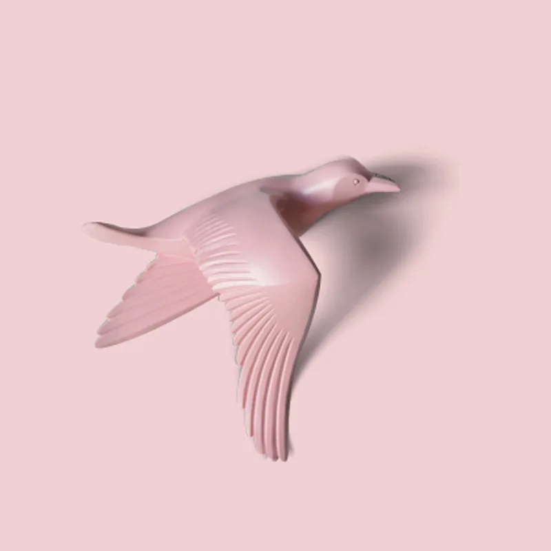 Скандинавские 3D Чайка птица настенные фрески скульптуры украшение дома спальня настенные наклейки гостиная диван ТВ фон подвесной Декор - Цвет: Pink D
