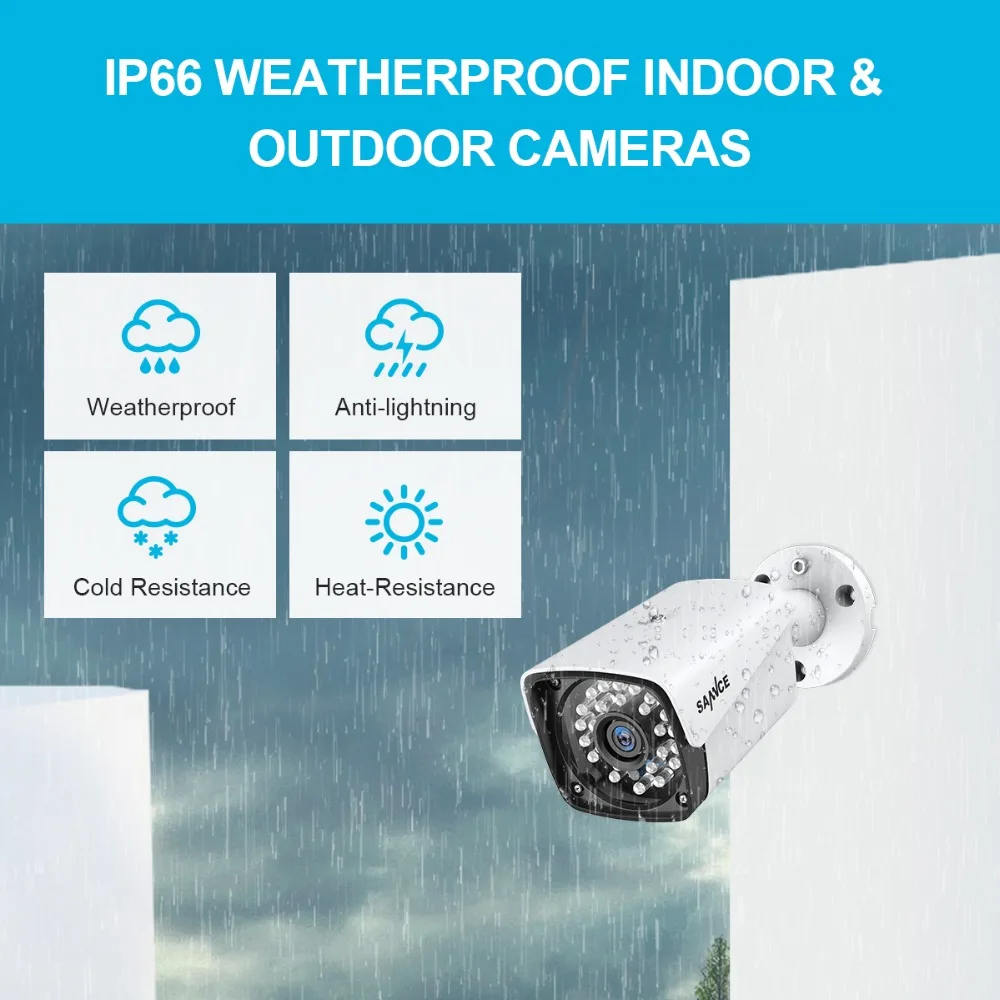 Система видеонаблюдения SANNCE 4 канала 1080P HD IP камеры 2 м|Система наблюдения| |