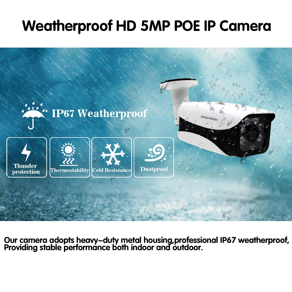Камера видеонаблюдения H.265 8 каналов 4K 16 5 Мп POE NVR водонепроницаемая МП P2P|Система