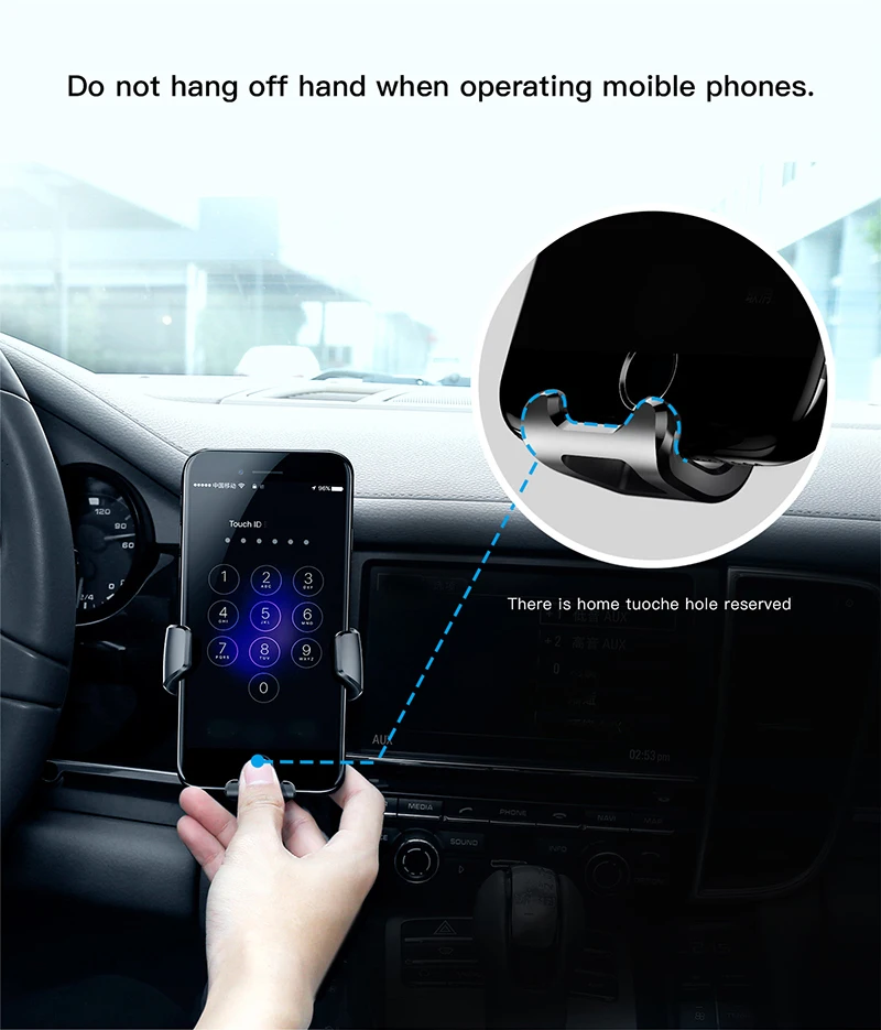 7 Gravity reaction car phone holder