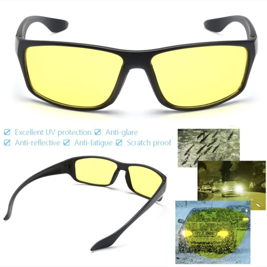 night vison driving glasses yellow black lense driver safety UV sunglasses goggles fashion men women day night glass night vison driving glasses yellow black lense driver safety UV sunglasses goggles fashion men women day night glass