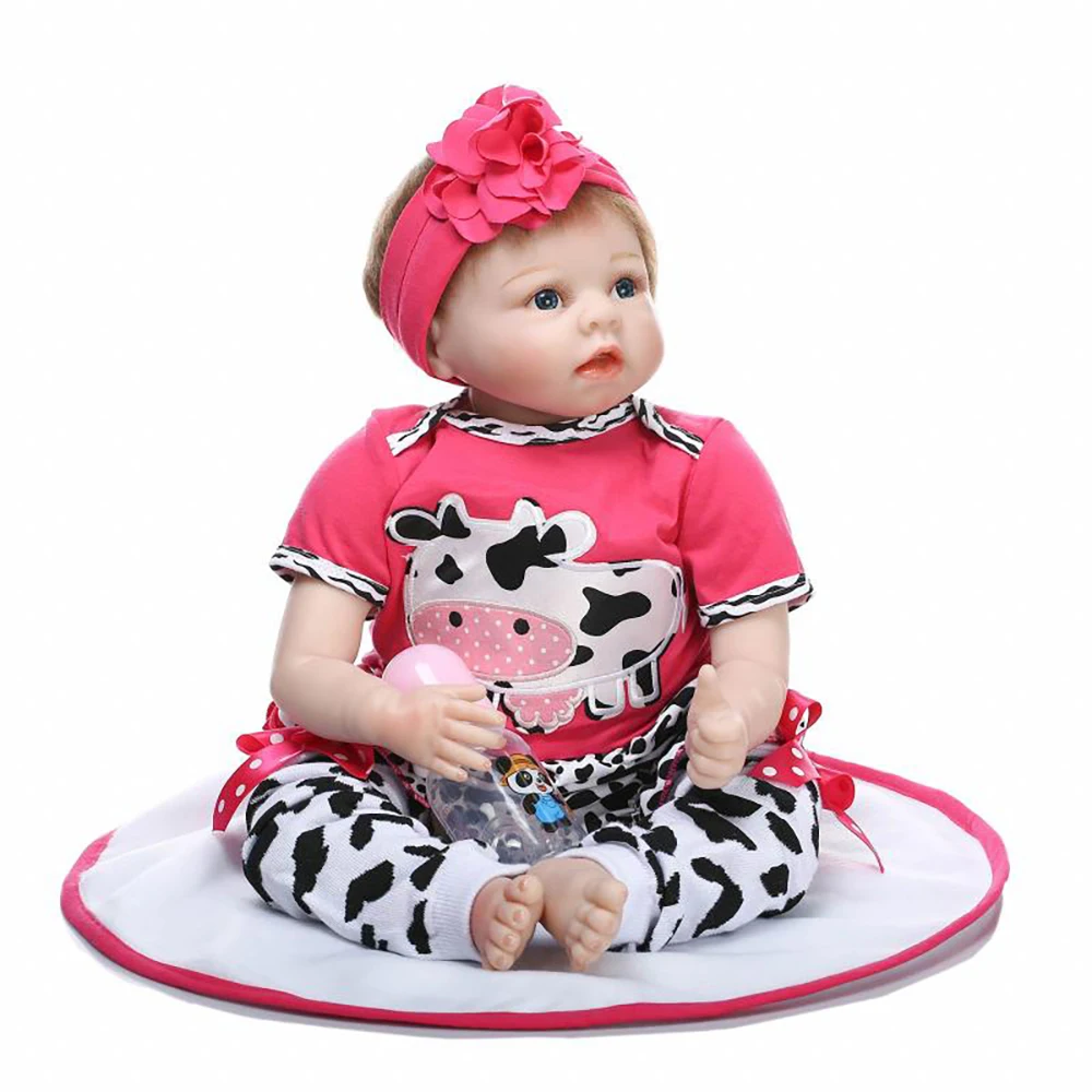 

55cm New Soft Body Silicone Reborn Baby Dolls Toy Exquisite Real Touch Newborn Girls Babies Collectable Doll Best Birthday Gift