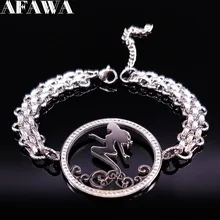 Модная Русалка Кристалл браслет из нержавеющей стали женские серебряные цветные браслеты ювелирные изделия armbenden voor vrouwen B18175