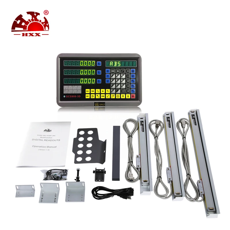 

3 axis DRO kit gcs900-3d digital readout with 3pcs linear scales/encoder/sensor 5um for Lathe Milling machine