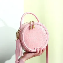 Новые корейские модные поп дикие INS сумки с крокодиловым узором маленькие круглые сумки через плечо переносные PU сумки