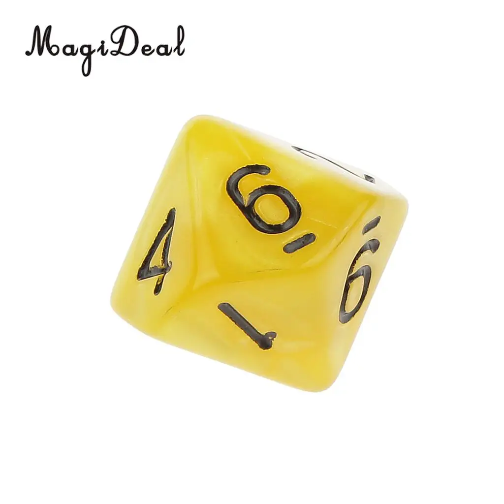 MagiDeal 10Pcs Acrylic Ten Sided Dices D10 for Friends Family Party Club Pub Bar Playing D&D RPG Games Funny Toys 22x22x22mm