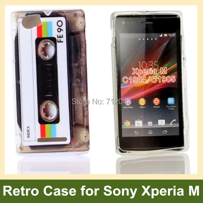 

Retro Cassette Tape Radio Camera Garden Flower Leopard Zebra Pattern Soft Gel TPU Cover Case for Sony Xperia M C1904 C1905