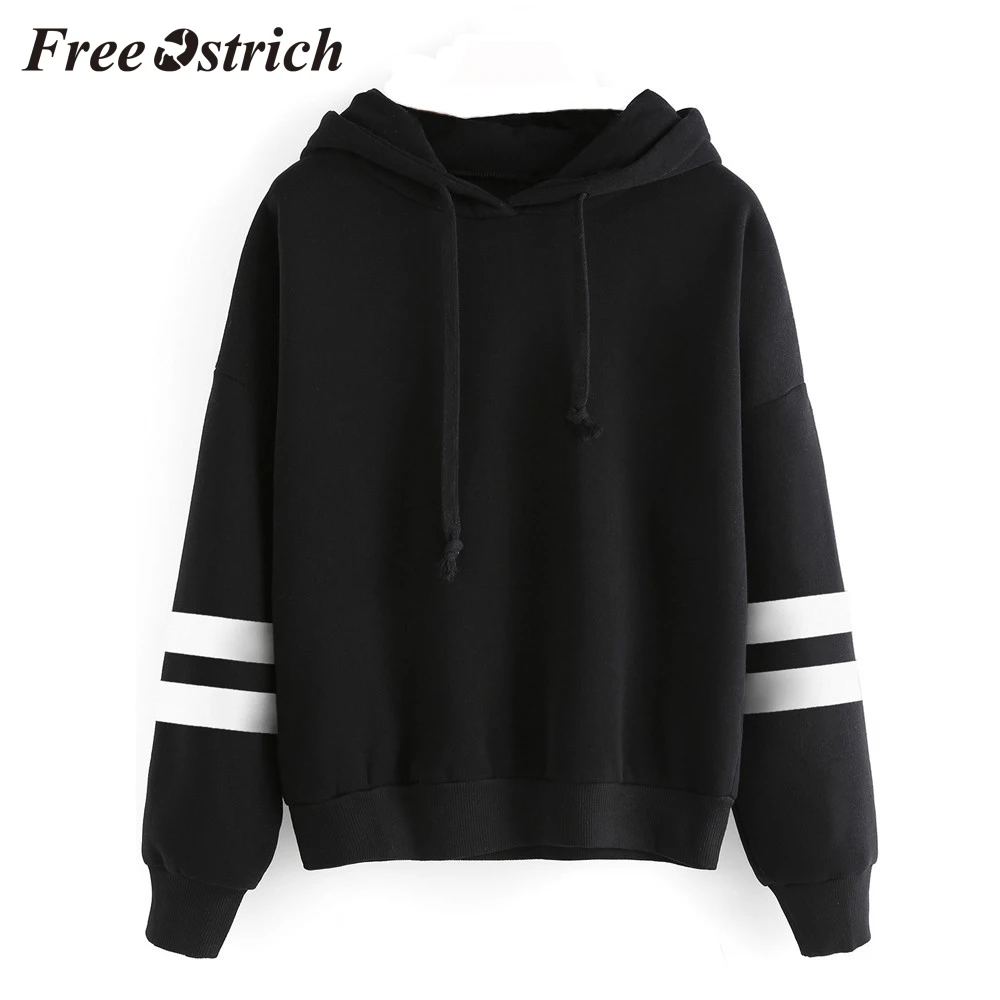 

Free Ostrich Womens Tops And Blouses Womens Long Sleeve Hoodie Sweatshirt Jumper Blouse stitching fleece Hooded Pullover Tops