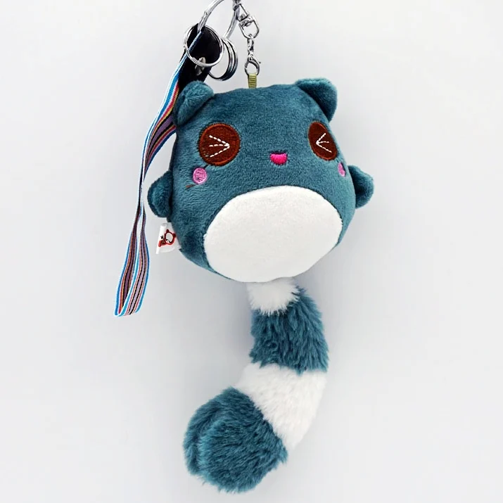 

1pcs 6 Colors 18cm Long Tail Bear Plush Doll Plush Keychains Kawaii Raccoon Keychain for Bags Decoration Mini Bear for Baby Doll