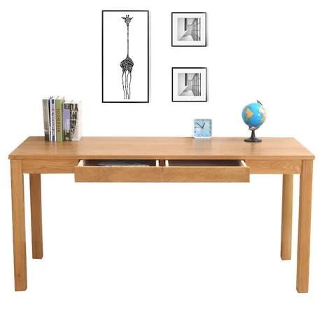 

Computer Desk laptop stand Office home Furniture oak solid wood notebook desk soporte notebook 120/140/160*55*75cm study table