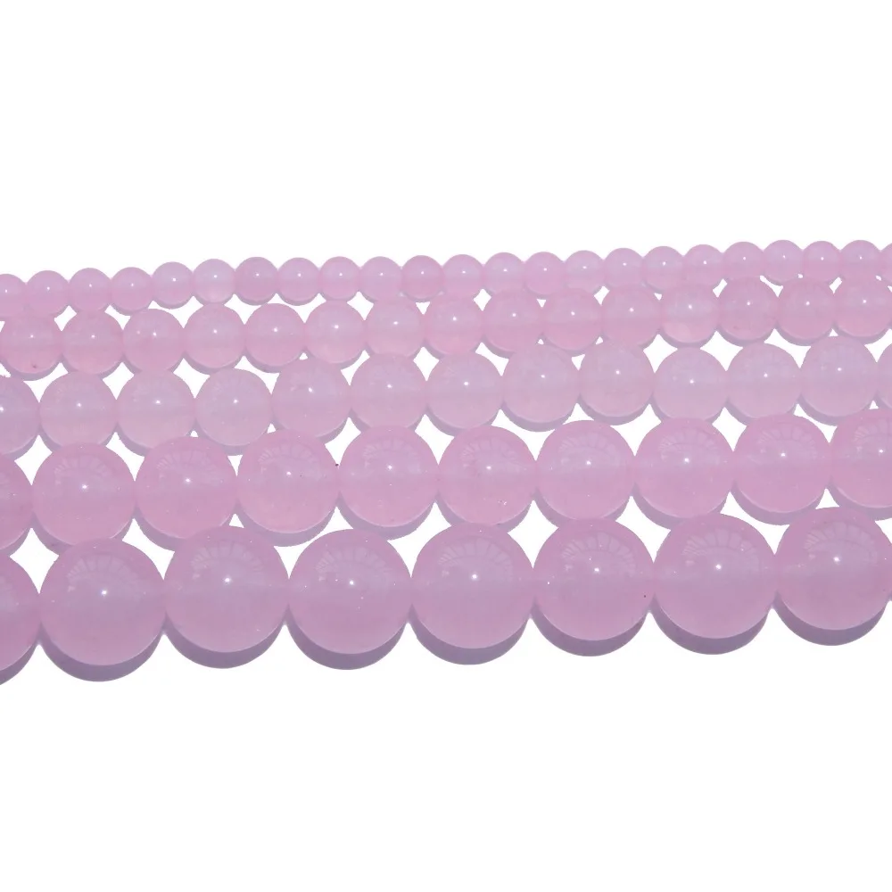 

Wholesale Natural Stone Pink Chalcedony Jades Round Beads 4 6 8 10 12 MM Pick Size For Jewelry Making DIY Bracelet Necklace