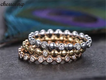 

choucong 3-in-1 ring set AAA Zircon Cz Gold Silver color Engagement Wedding Band Rings for women men Wholesale Jewelry