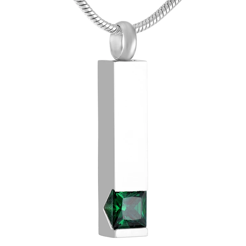 XWJ8094 CZ Stone Inlay Cremation Bar Pendant Funeral Urn Necklace Keepsake Human Ashes Holder Stainless Steel Jewelry | Украшения и