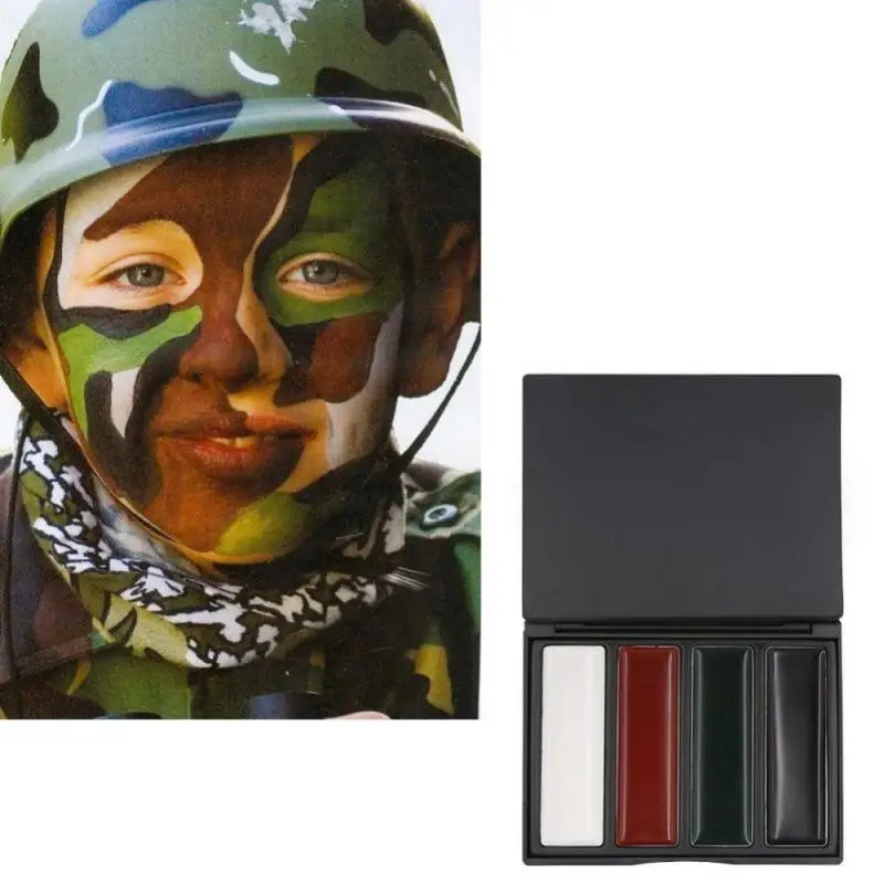 

4 Colors Military Woodland Camouflage Camo Color Cream Body Face Paint Tube Stick for Outdoor Hunting Field Camouflage Oil Suit