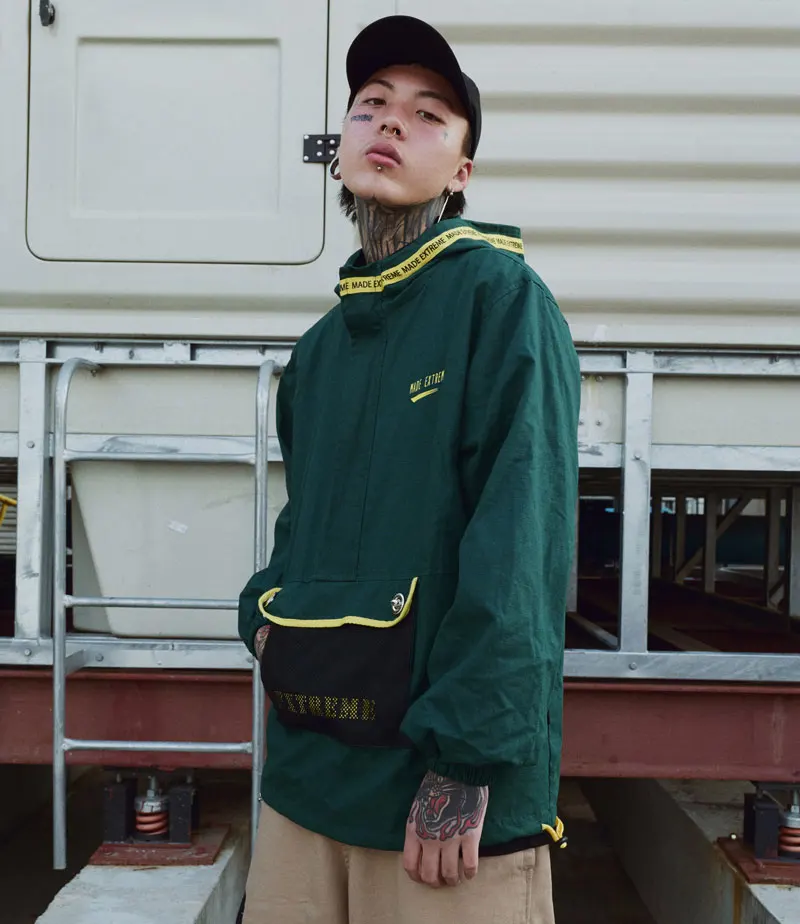Front Pocket Half Zip Hooded Windbreaker Jacket 12