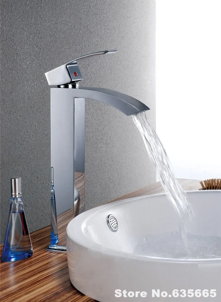 Square Bathroom Lavatory Basin Vessel Sink Vanity Top Mixer Tap Hot And