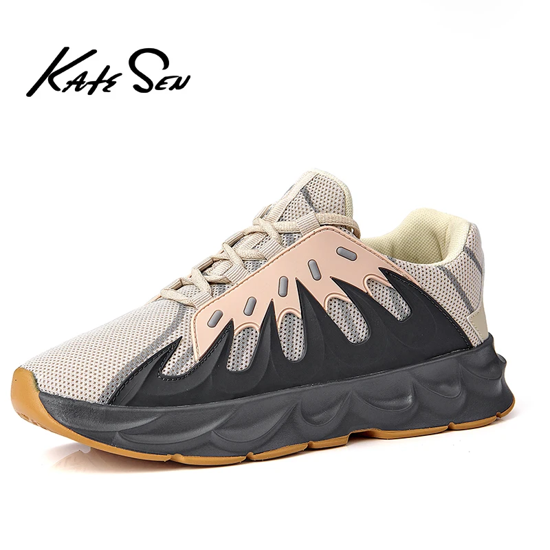 

KATESEN summer men's sneakers Flyknit breathable casual shoes lightweight non-slip Tenis Masculino Outdoor Walkng Jogging Shoes
