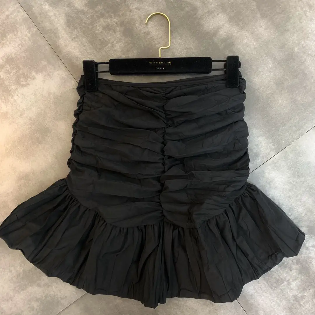 

2019 summer new wrinkle three-dimensional ruffled small woman trend skirt