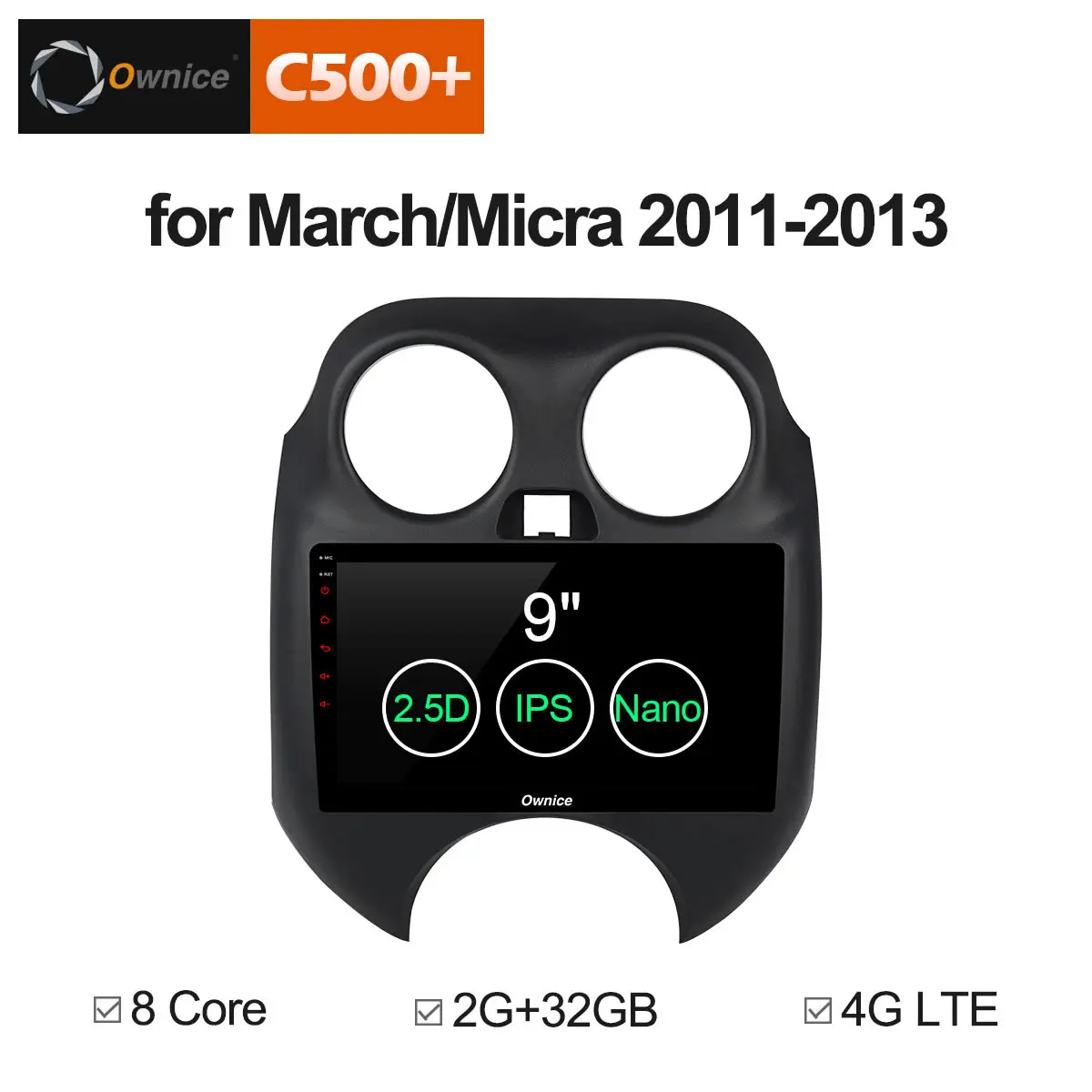 

Ownice C500+ G10 9 inch 4G Octa core for nissan mirca march K13 renault pulse android 8.1 car radio multimedia head units gps