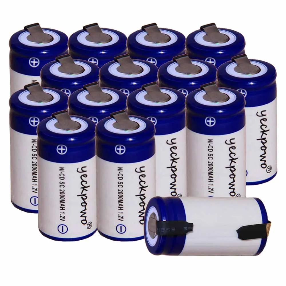 

Lowest price 15 piece SC battery 1.2v batteries rechargeable 2000mAh nicd battery for power tools akkumulator