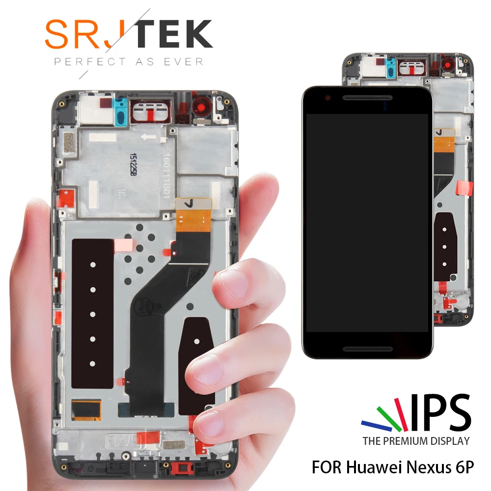 

original Black For 5.7" Huawei Google Nexus 6P LCD Display Touch Screen Digitizer with Frame Assembly Replacement Nexus 6P LCD