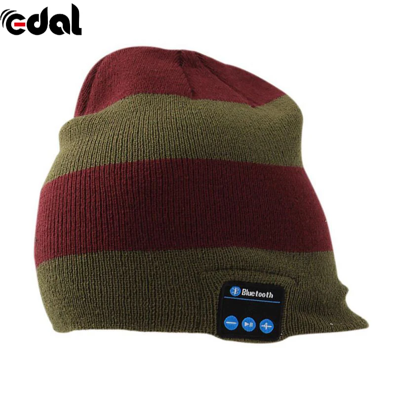 

EDAL Rechargeable Wireless Bluetooth Music Beanie Hat Knit Cap Stereo Headphone Headset Earpiece Speakerphone Mic for Sport