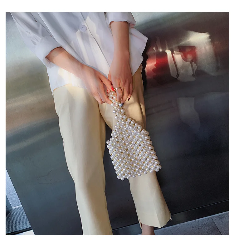 Ручной работы из бисера сумки с жемчугом для женщин сумки Элегантная акриловая украшенная бисером сумка женская сумка на плечо вечерний клатч для телефона кошельки для женщин
