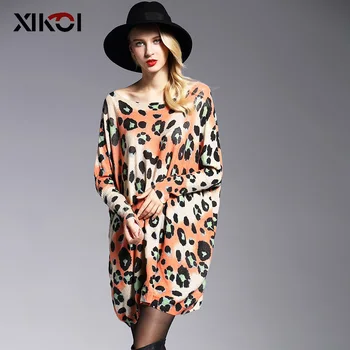

2018 Winter New Oversized Sweater Women Pullover Fashion Jumper Batwing Sleeve Print Pullovers Knitted Woman Sweaters
