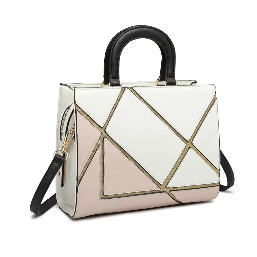 

Miss Lulu Women Leather Handbags 2018 Ladies Messenger Shoulder Bags Patchwork Pattern Tote Bag Crossbody Bags for Girls LT1860