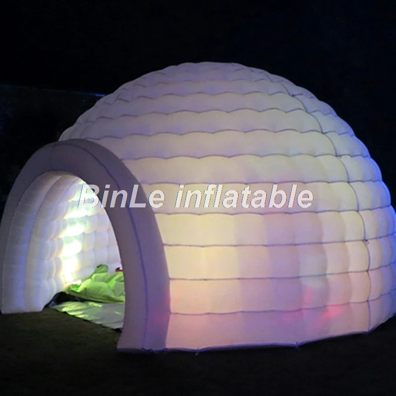 Hot sale 5m LED lighted inflatable igloo tent LED inflatable dome tent ...