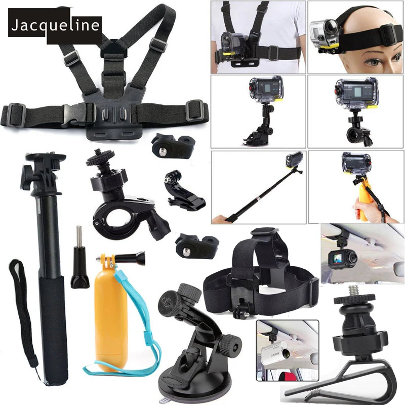 

Jacqueline for Accessories Kit Set for Sony Action Cam HDR AS20 AS200V AS30V AS15 AS100V AZ1 mini FDR-X1000V/W 4 k Action cam