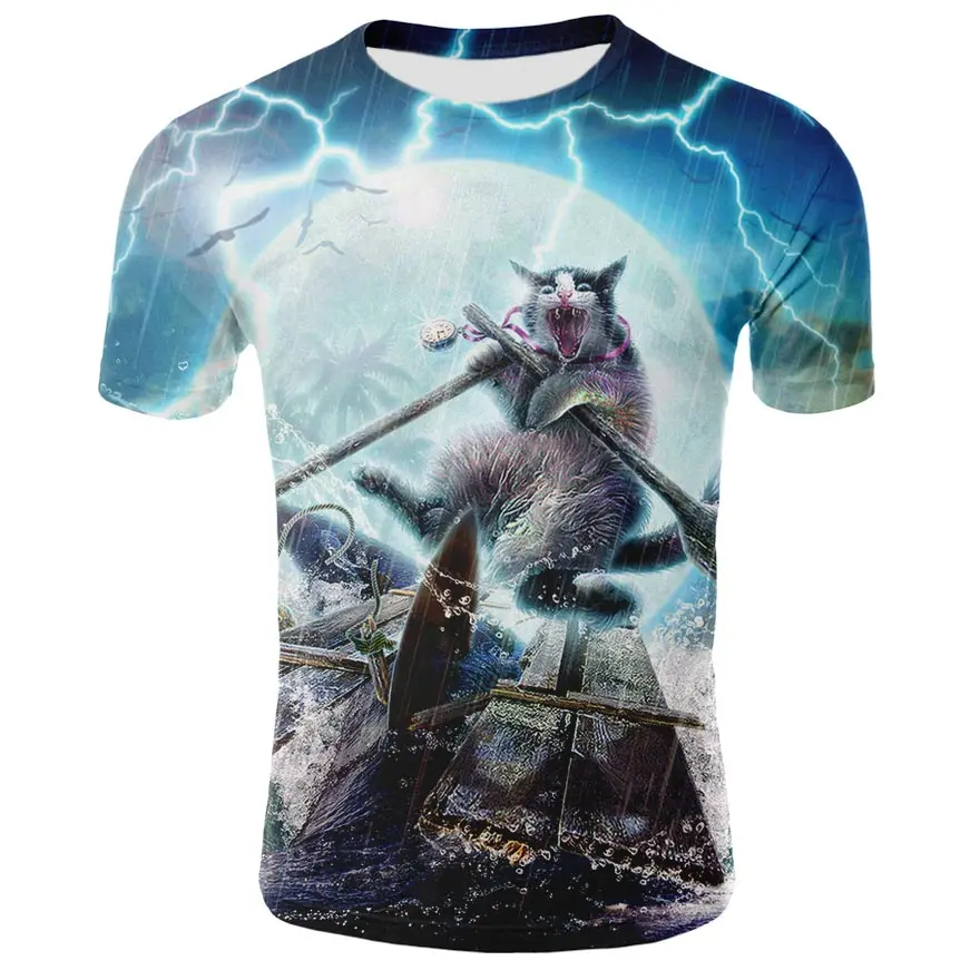 

Tshirt Men T Shirt Funny T Shirts lovely Cat T-shirts 3D Printed shirt Mens Clothing Hip Hop Tee Tops M-4XL