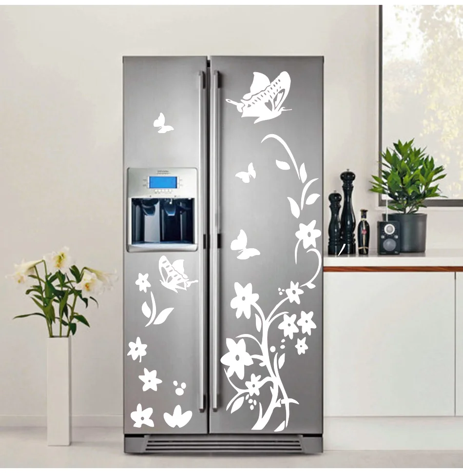 DIY стикер на стену с бабочками цветок для детской комнаты 6 цветов холодильник художественные настенные наклейки гостиная обои домашний декор