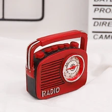 Vintage rojo Radio modelo Retro estilo ornamento decorativo resina artesanía Mesa decoración Radio