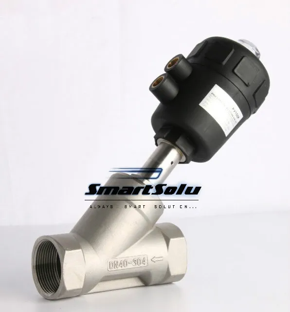 

1/2" 2/2 Way single acting angle seat valve normally closed pneumatic angle seat valve 50mm actuator