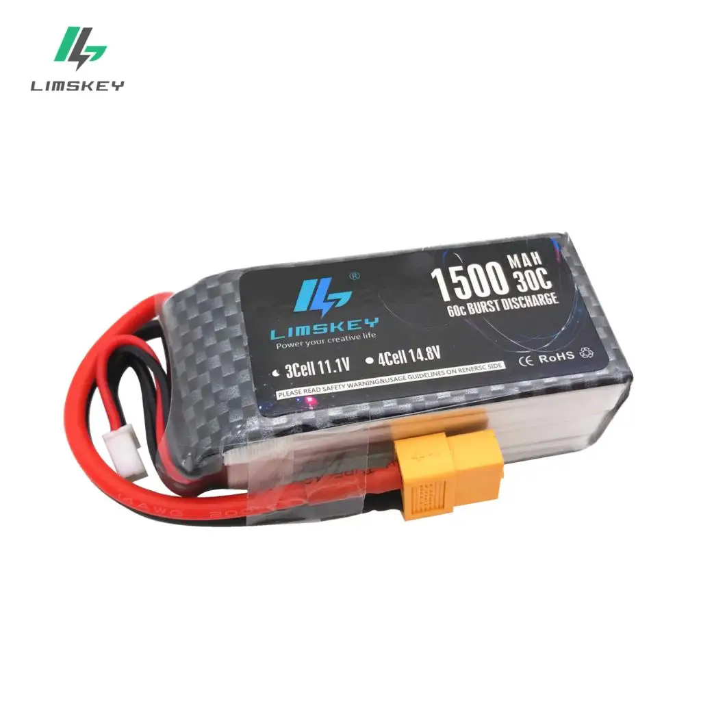 Лидер продаж 5 шт. Limskey LiPo Battery 11 1 В 1500 мАч 3S 30C MAX 60C XT60 разъем для радиоуправляемого