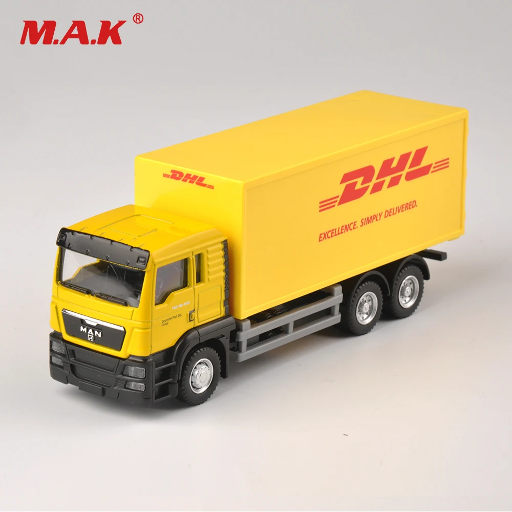 1:64 весы Экспресс DHL модель грузовика желтый транспортер для контейнера литой