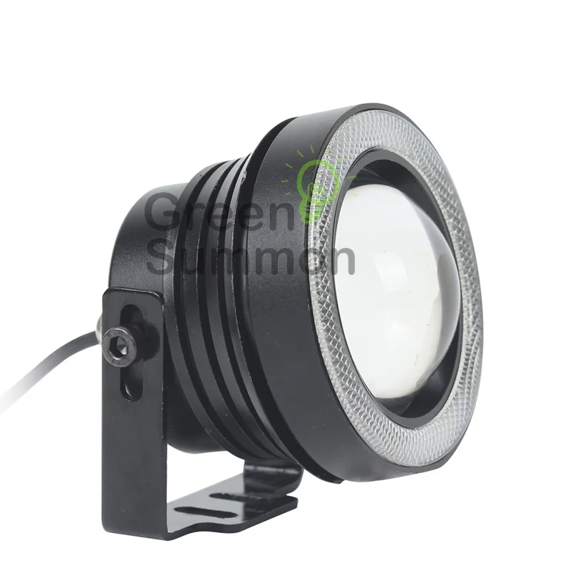 

67MM 10W LED Cool White Fog Light and White Angel Eye Rings DRL DIY Bulb 12V 24V