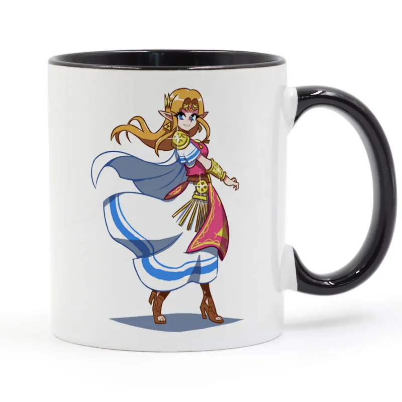 Legendary Zelda Coffee Mug Ceramic Cup Color Handle Colour Inside Gifts