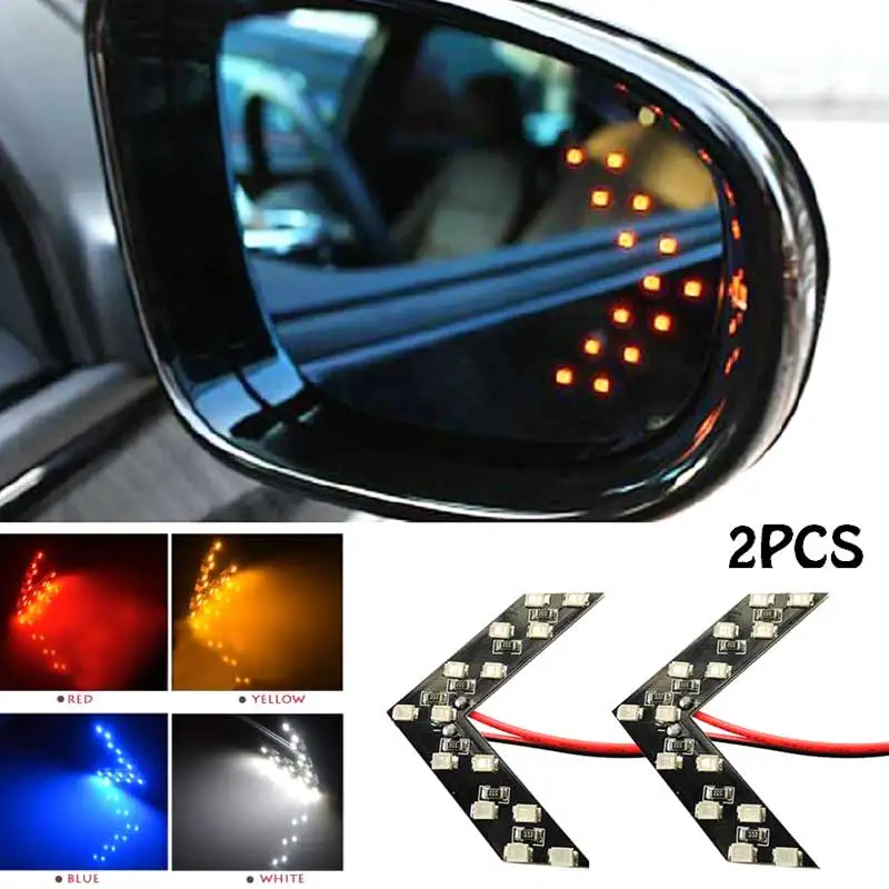 

2 PCS 14 SMD LED Arrow Panel Car Rear View Mirror Indicator Turn Signal Light Four Colors VS998