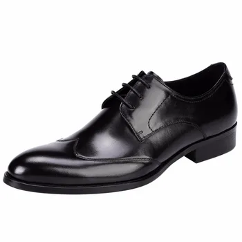 

New England Wear-Resistant Men's Genuine Leather Dress Shoes Large Size Male Breathable Business Shoes Man Wedding Office Shoes