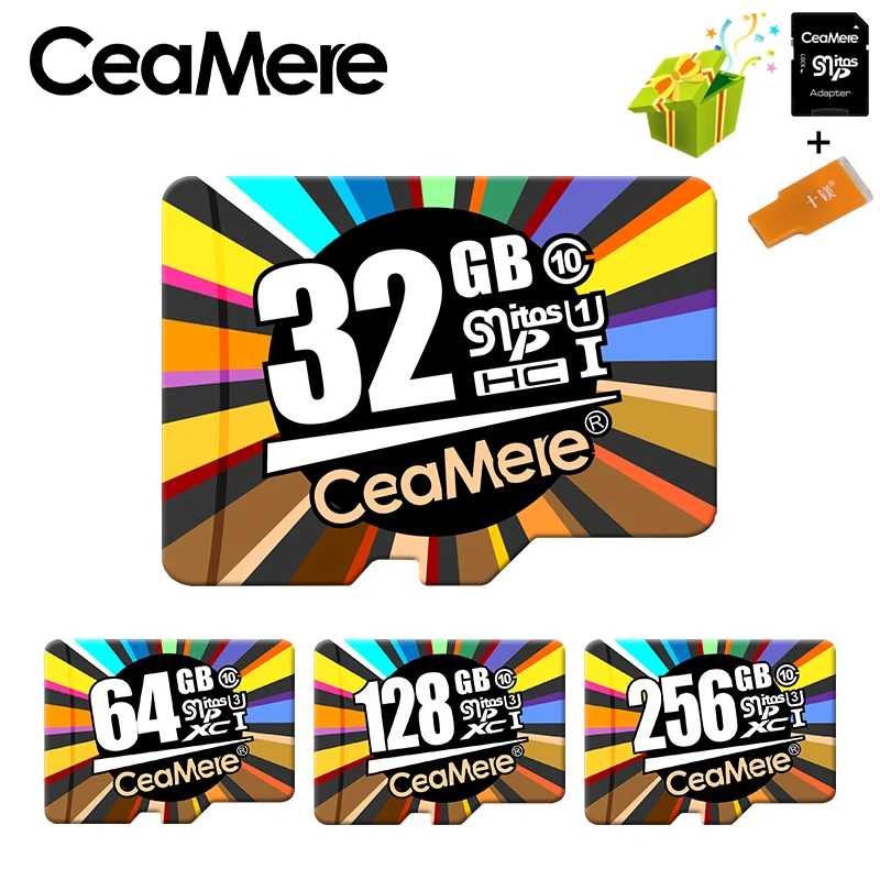Купить CeaMere карты памяти 256 GB 128 GB 64 GB U3 UHS 3 32 GB Micro sd Card Class10 UHS 1 флэш карты памяти Microsd TF sd карты s для планшета
