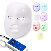 Новейшая модель; 3/7 цветов фотон Электрический светодиодный маска для лица с шеи омоложения кожи против акне против морщин Красота лечение салон дома Применение