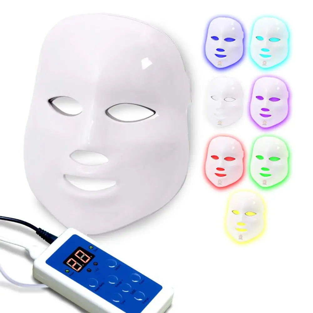 

NEWEST 3/7 Colors Photon Electric LED Facial Mask with Neck Skin Rejuvenation Anti Acne Wrinkle Beauty Treatment Salon Home Use