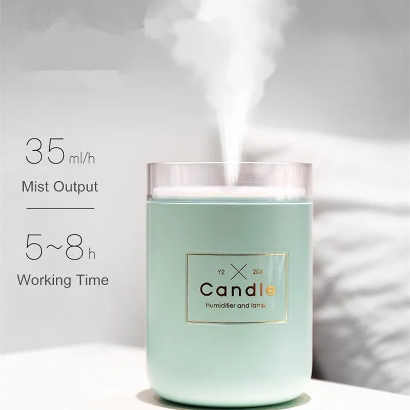 

NC 280ML Ultrasonic Air Humidifier Candle Romantic Soft Light USB Essential Oil Diffuser Car Purifier Aroma Anion Mist Maker