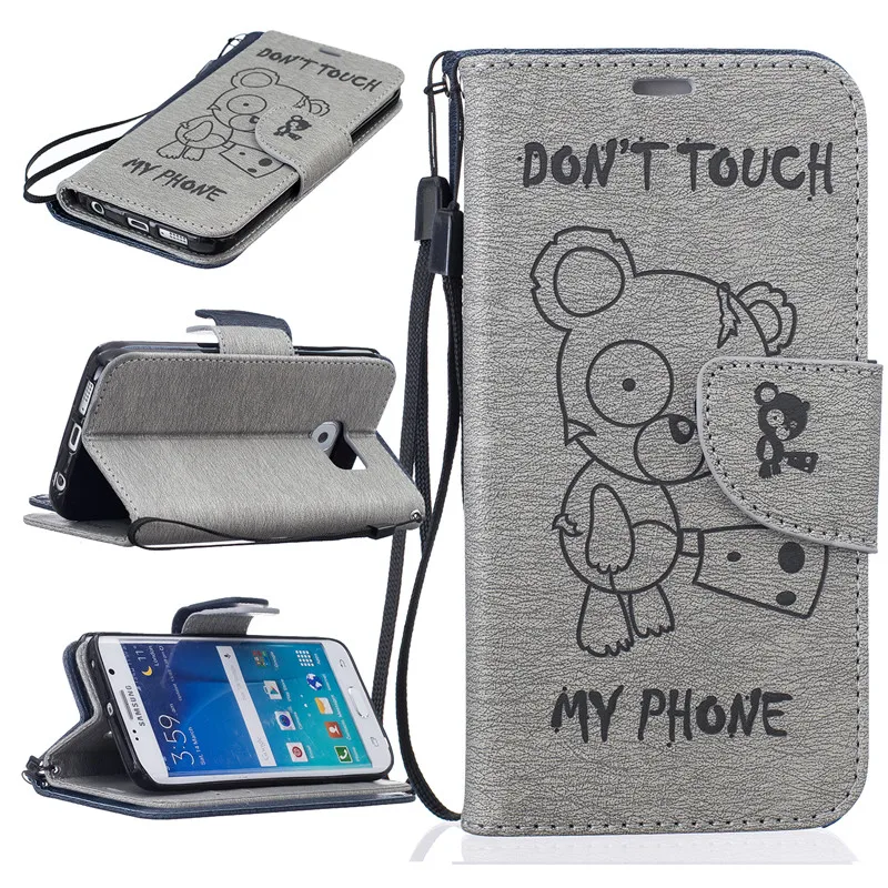 For Samsung Galaxy S6 Case pu Leather Wallet Phone Cases Edge Flip Cover Cute Cartoon Painting Bag Capa | Мобильные телефоны и