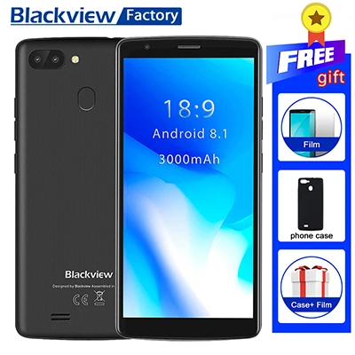 BLACKVIEW A20 Pro Смартфон Android 8,1 MTK6739 четырехъядерный 5,5 ''18:9 HD+ 2 Гб+ 16 Гб Двойная Задняя камера отпечаток пальца 4G мобильный телефон