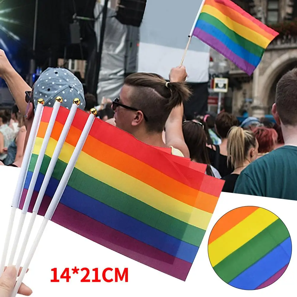 

14*21cm LGBT Flag For Lesbian Gay Pride Colorful Rainbow Flag For Gay 14*21CM Home Decor Gay Friendly LGBT Flag