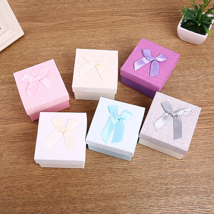 PROD 32964888518 High Quality 6 Pack/Lot Creative Box Jewelry Ribbon
Bow Bracelet Watches Kraft Paper 9x8.5x5.5 cm Gift Box Cases with Pollow