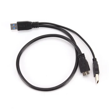 

0.5m High Speed Dual USB 3.0 A Male To Micro B Y Cable Move Hard Disk Cable 2x USB 3.0 A To 1 USB 3.0 Micro-B Cable